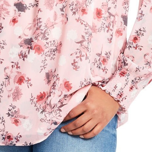 Kensie Plus Size Pink Floral Top Sz 3X - Picture 6 of 8